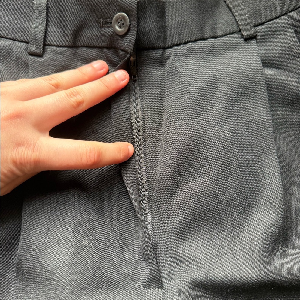 Vintage 90s J. Crew Black wool pleated trousers size 6 - Picture 5 of 12